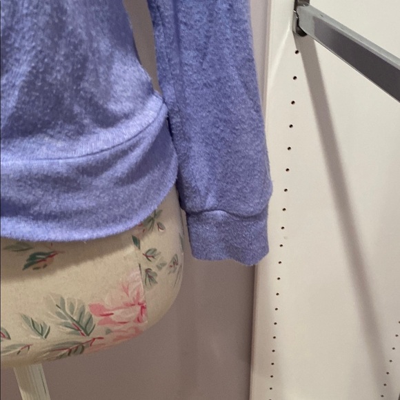 Zella Purple 3/4 Sleeve Tie Front Blouse - Picture 4 of 10